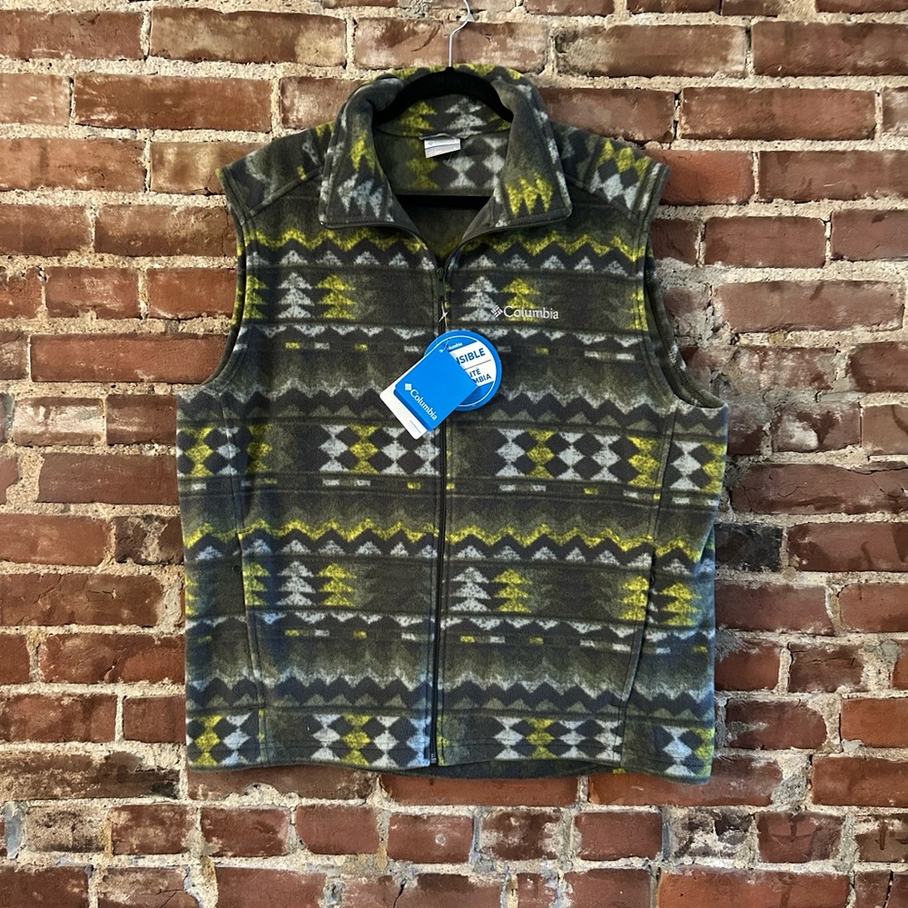 Columbia Men’s Fleece Vest Peatmoss Southwestern